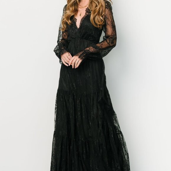 Baltic Born Gloria Lace Maxi Dress | Black Size LL - Picture 3 of 5